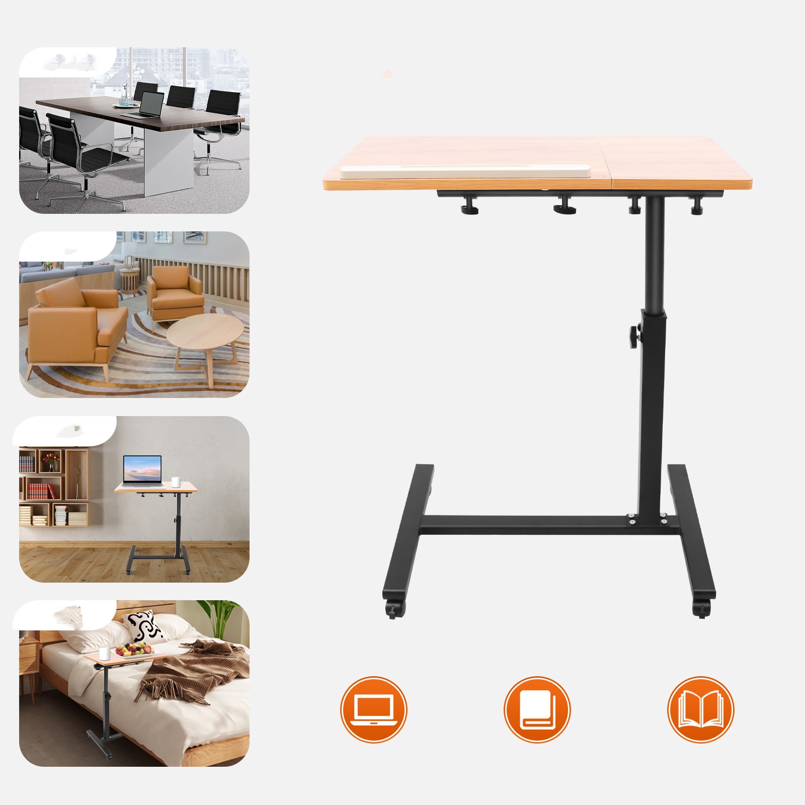 Desk Setup Laptop - Mobile Laptop Table Adjustable 360° Rotation