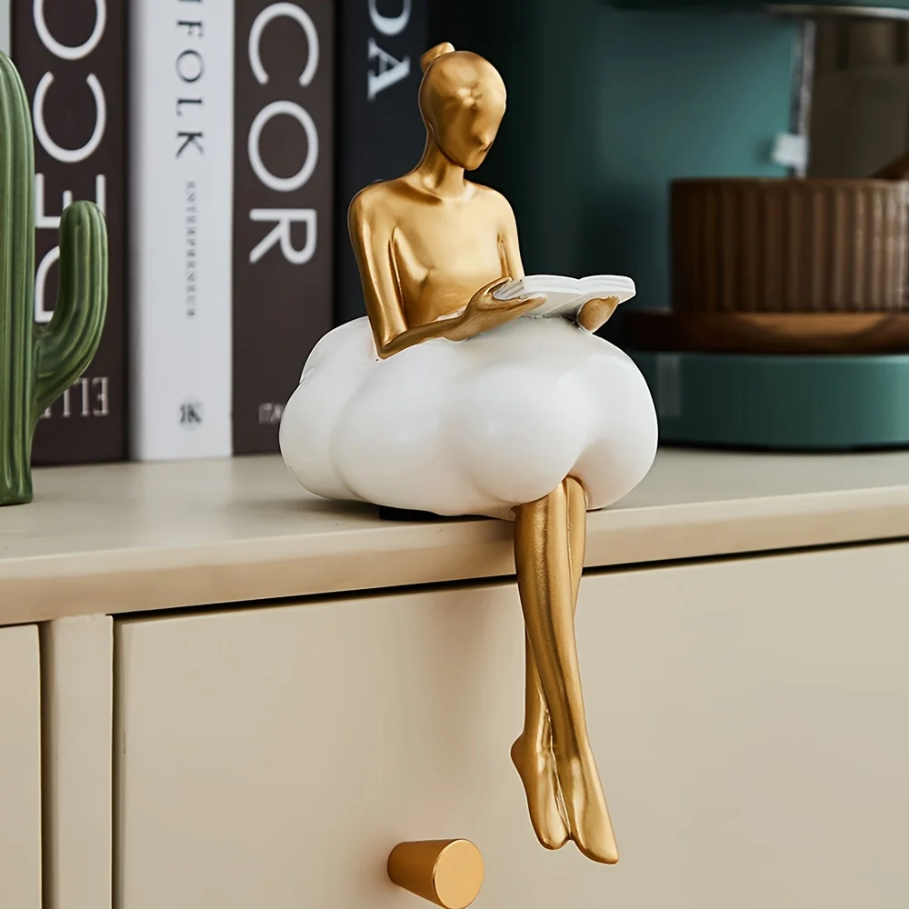 Desk Setup Design - Cloud Girl Sculpture Abstract Art Figure