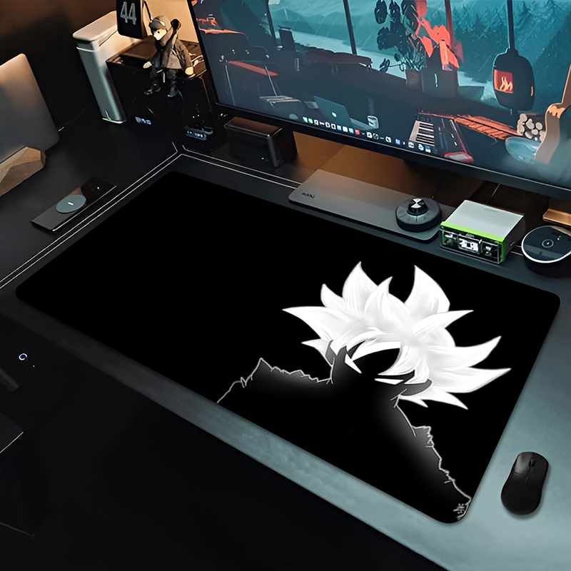 Desk Setup Rug - DBZ Black Anime Mouse Pad Dragon