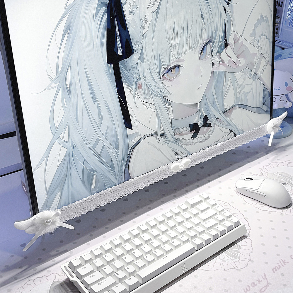 New Screen Decor White Lace Mo - Desk Setup Home Office 评论和价格