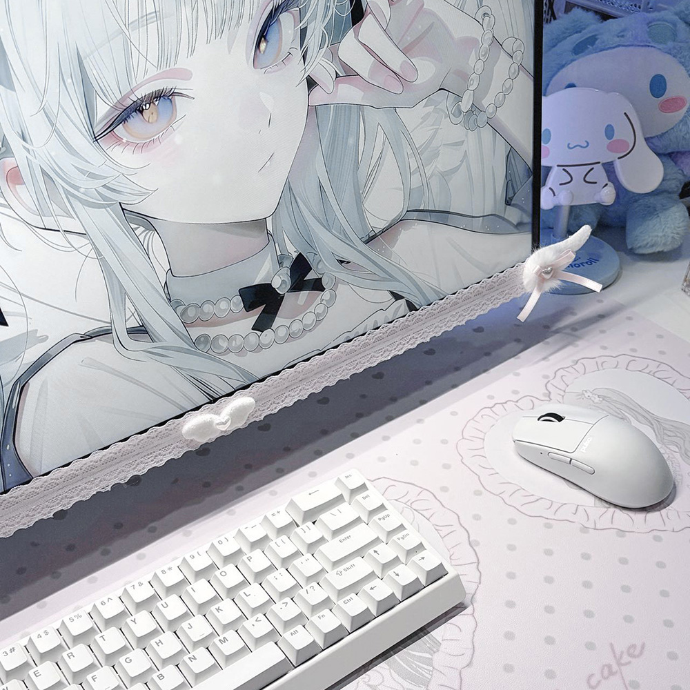 New Screen Decor White Lace Mo - Desk Setup Home Office 评论和价格