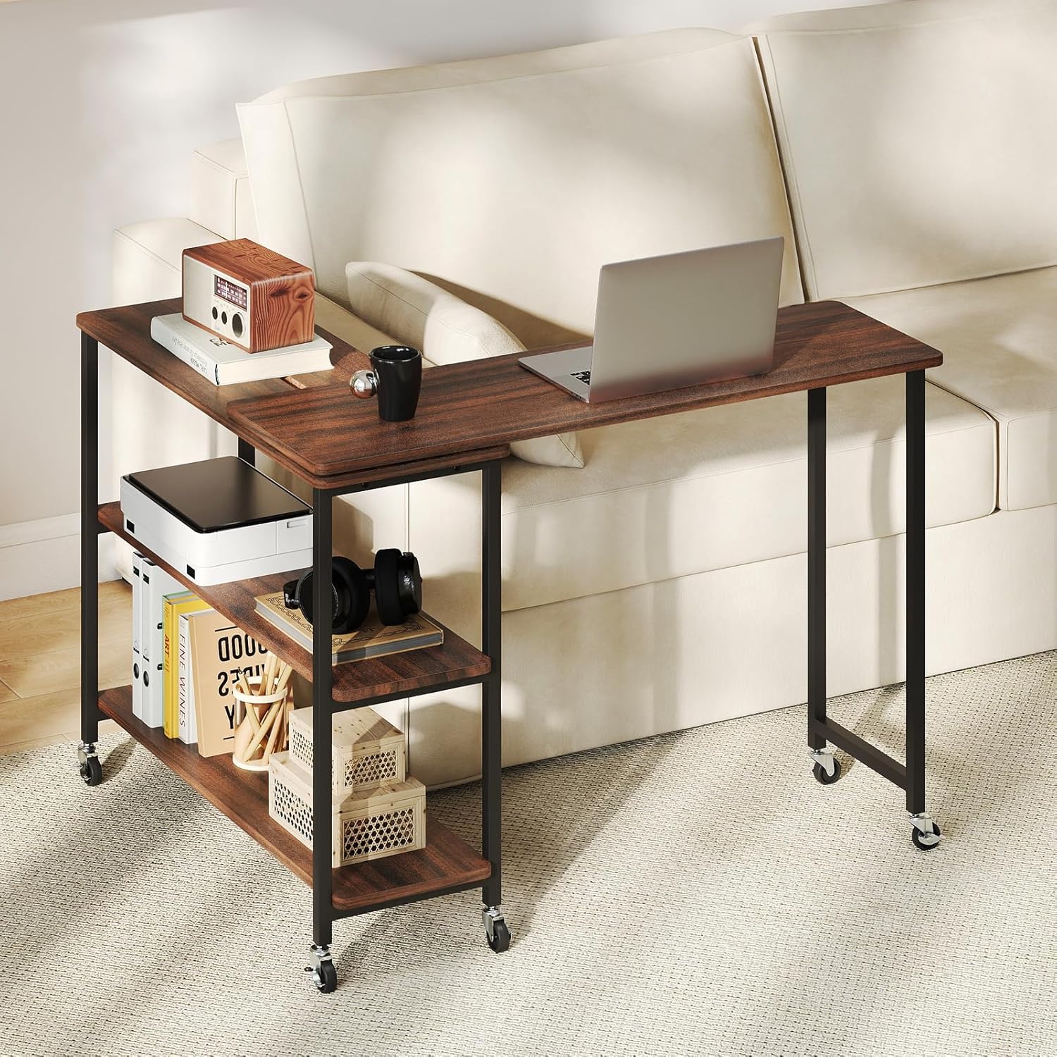 360° Rotating Side Table with  - Desk Setup Laptop 评论和价格
