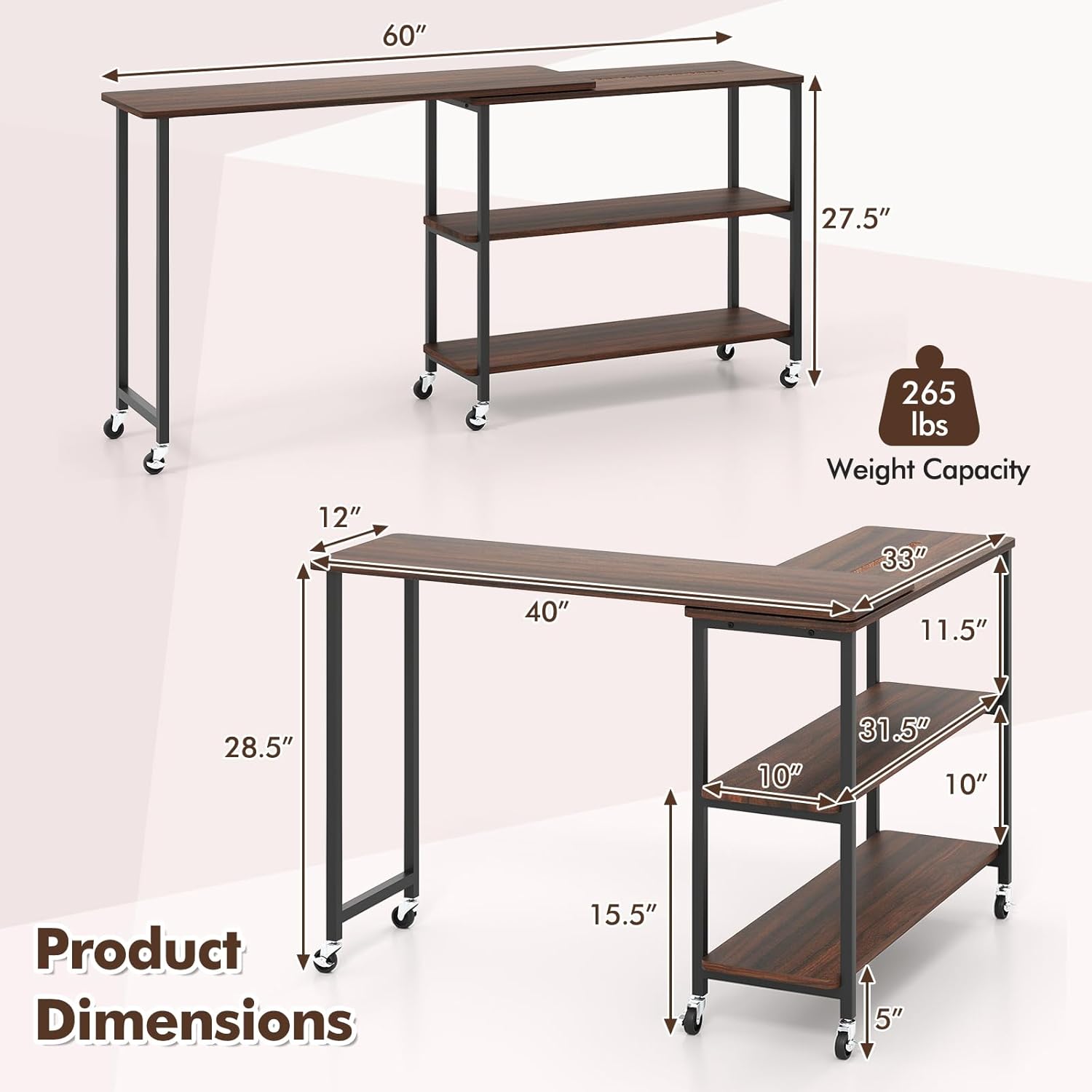 360° Rotating Side Table with  - Desk Setup Laptop 评论和价格