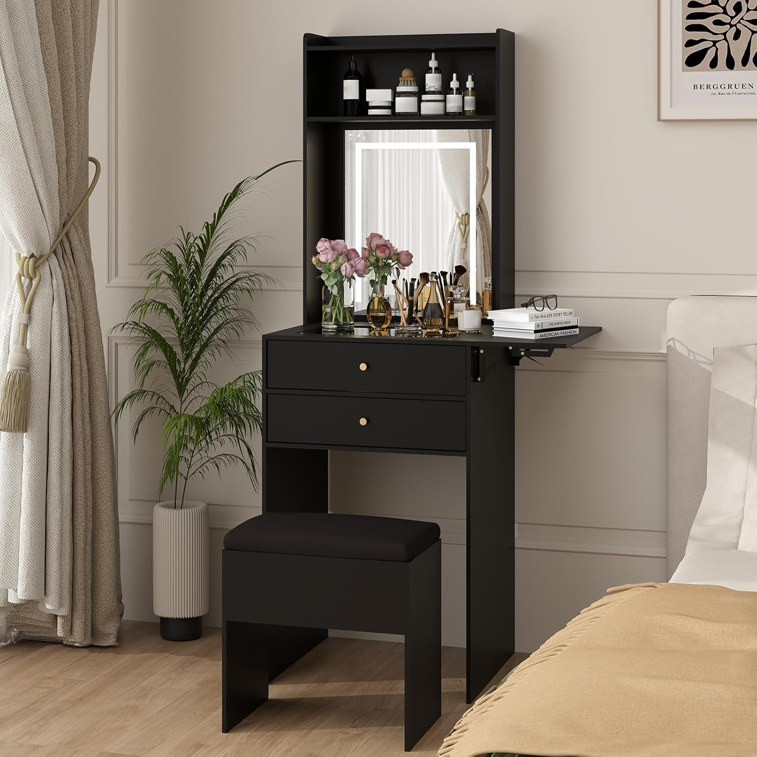 Mini Black Vanity Desk Set for - Desk Vanity Setup 评论和价格