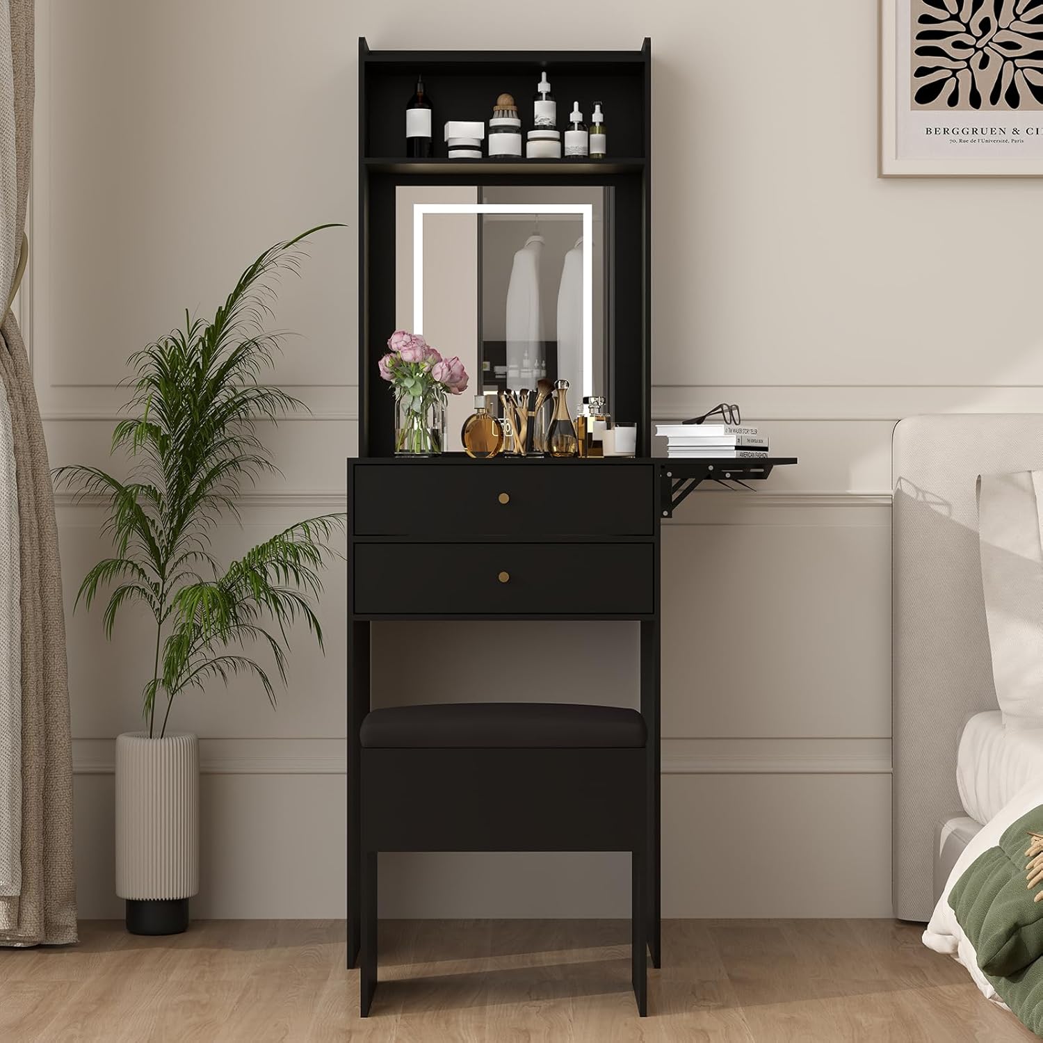 Mini Black Vanity Desk Set for - Desk Vanity Setup 评论和价格