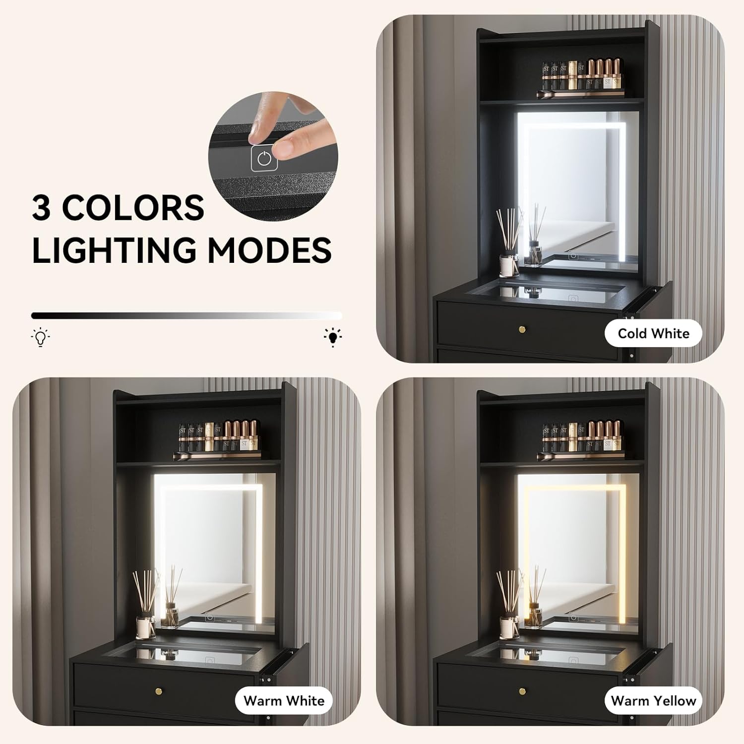 Mini Black Vanity Desk Set for - Desk Vanity Setup 评论和价格