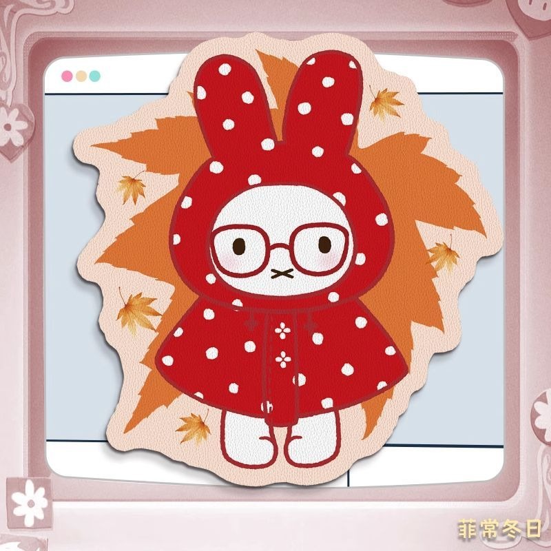 Anime Miffy Leather Mouse Pad  - Desk Setup Design 评论和价格