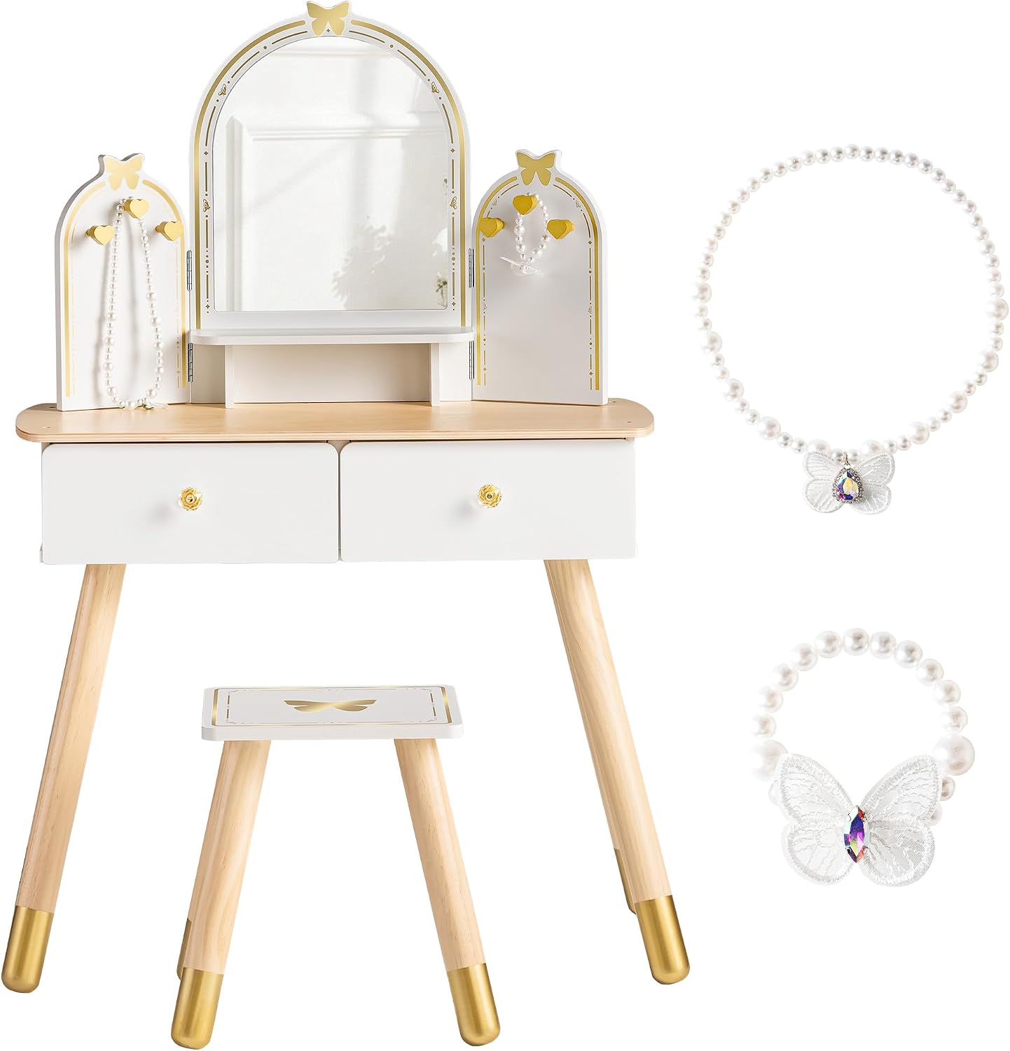 ROBOTIME White Kids Vanity Set - Desk Vanity Setup 评论和价格