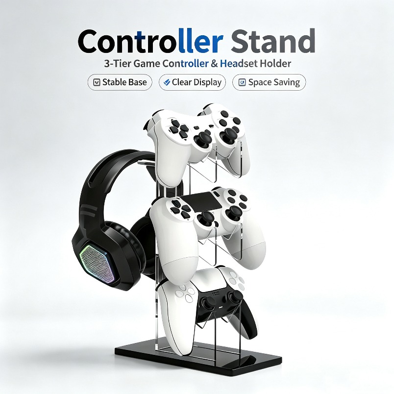 Controller Holder with Headset - Desk Setup Game 评论和价格