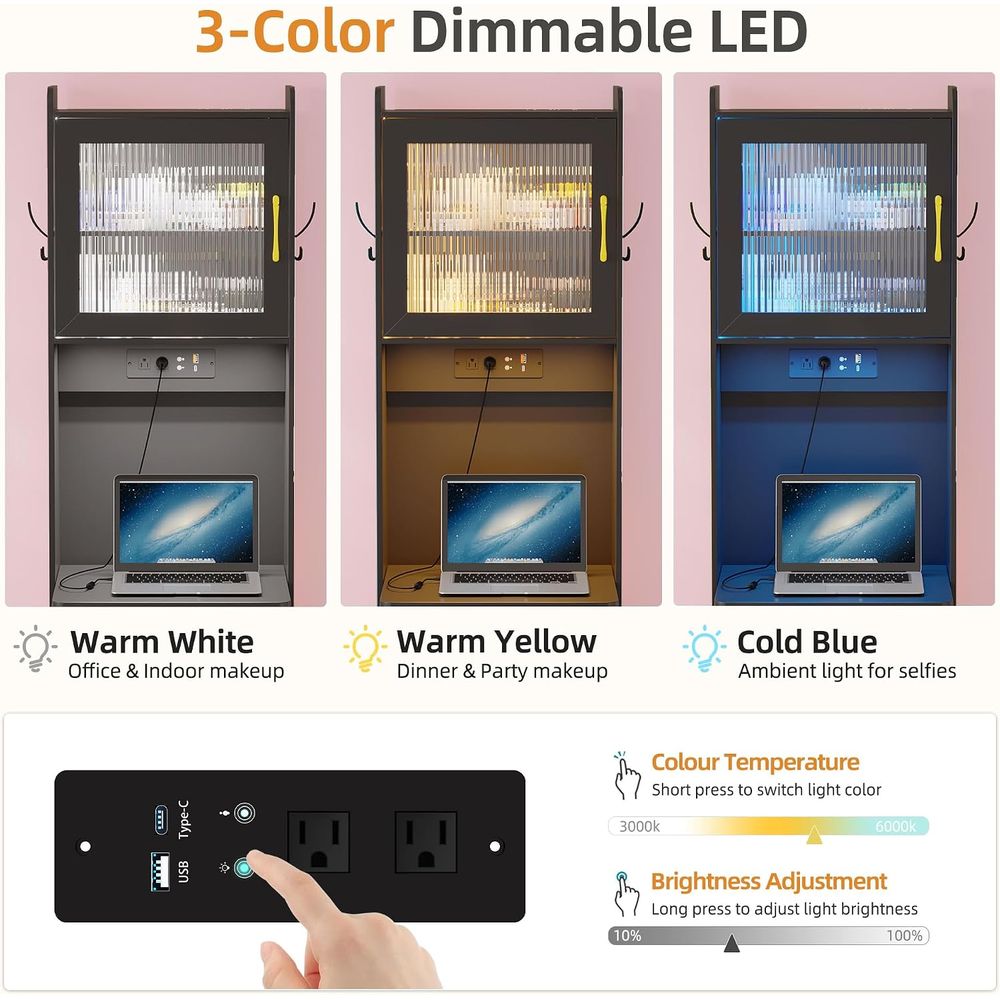 Human Sensor LED Vanity Desk w - Desk Vanity Setup 评论和价格