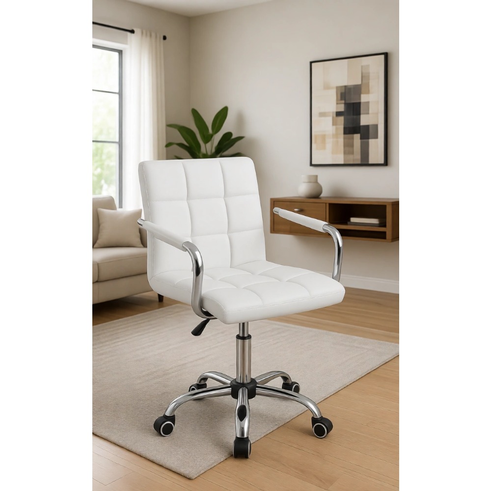 Vanity Desk Chair - Tufted PU  - Desk Vanity Setup 评论和价格