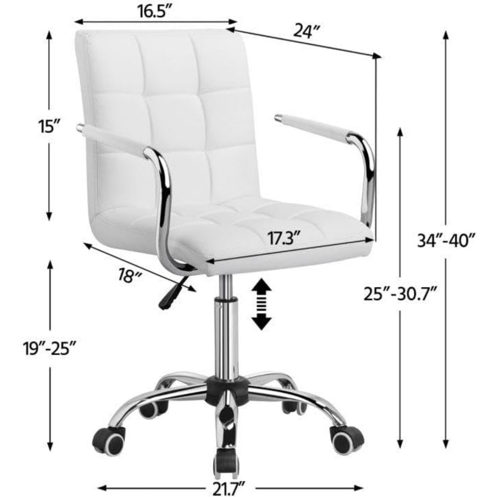 Vanity Desk Chair - Tufted PU  - Desk Vanity Setup 评论和价格