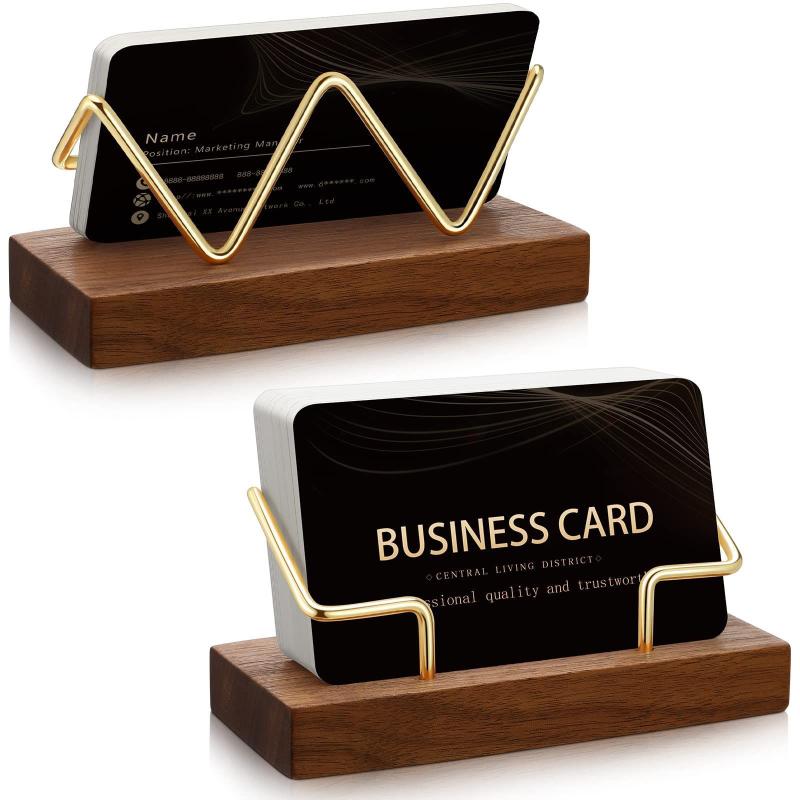 【A8】Wooden Business Card Holde - Desk Setup Home Office 评论和价格