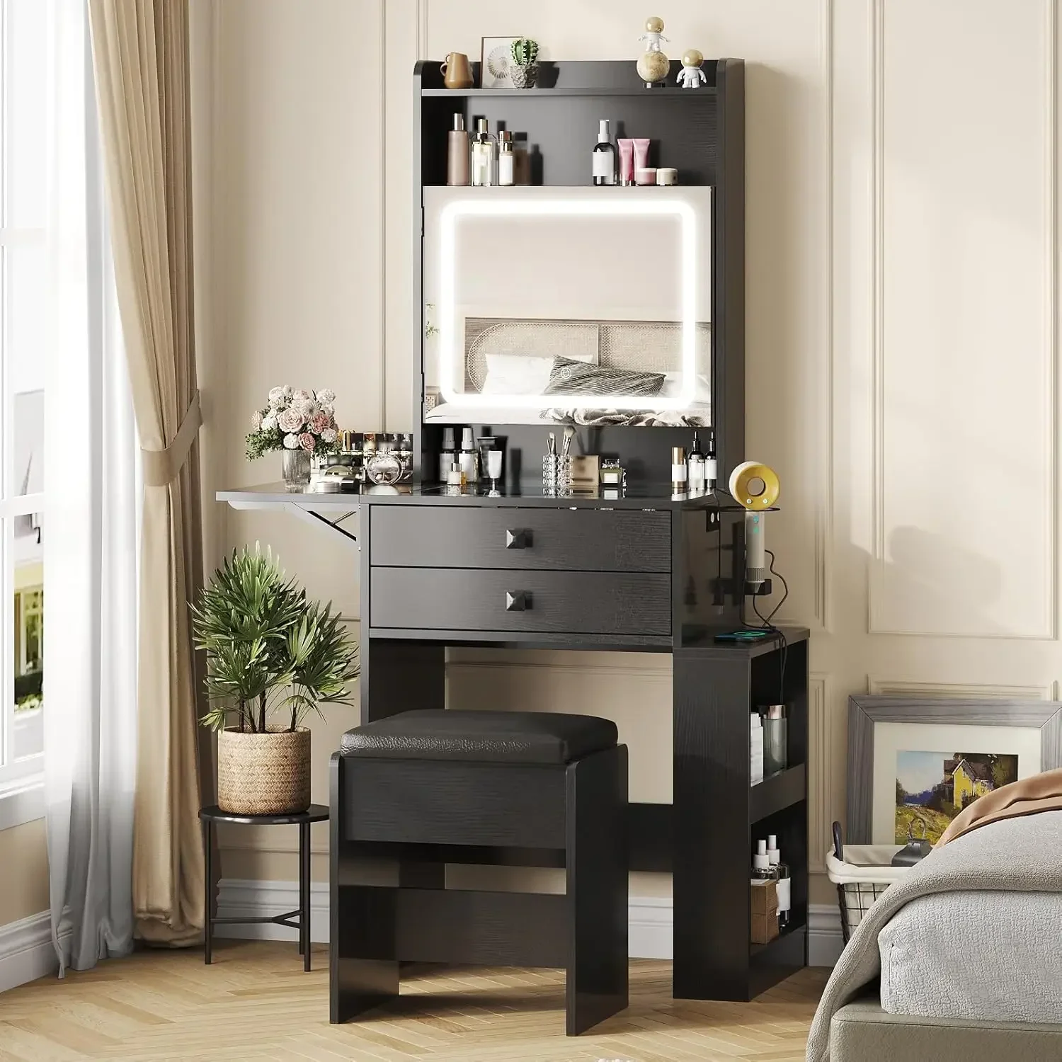 Small Makeup Vanity Desk, 3 Ad - Desk Vanity Setup 评论和价格