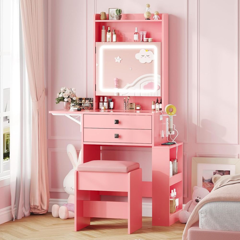 Vabches Small Makeup Vanity De - Desk Vanity Setup 评论和价格